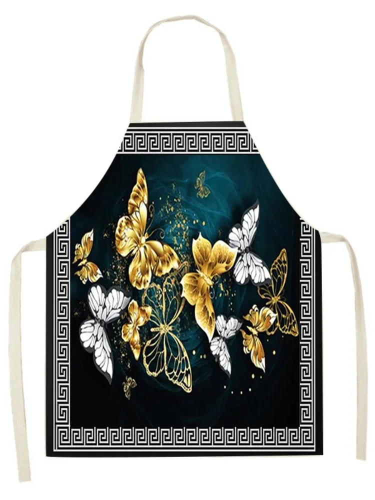 Butterfly and Flowers Apron Baking Accessories Beautiful Butterfly Girl's Home Aprons for Women Apron Kitchen Delantal Cocina