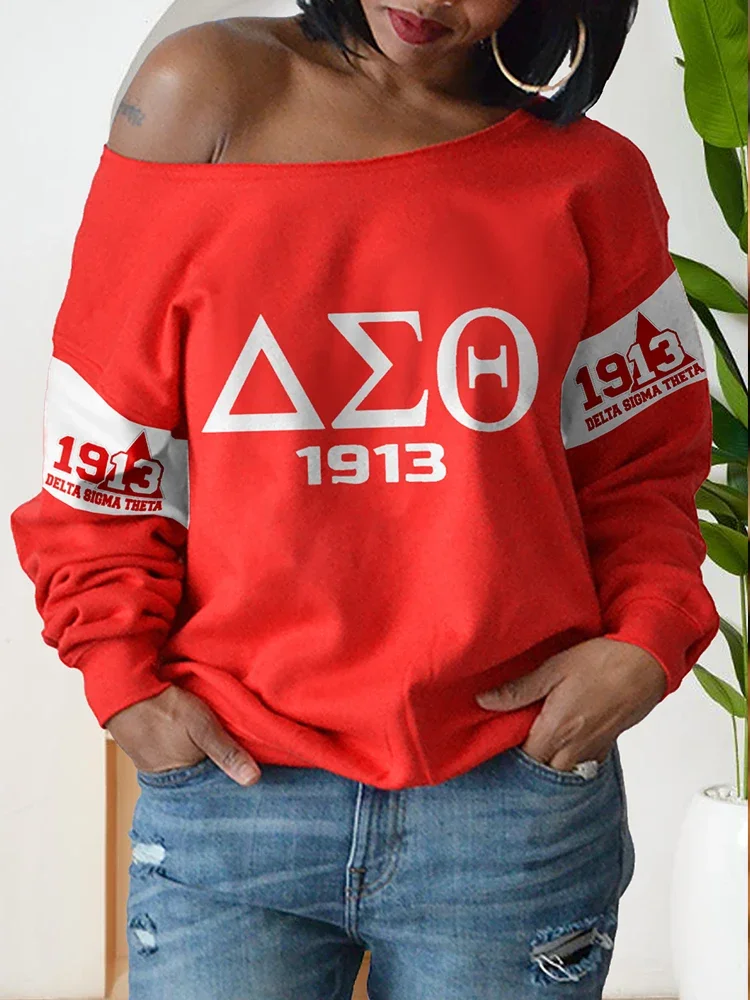 Delta Sigma Theta Sorority Print Drop Shoulder TOP