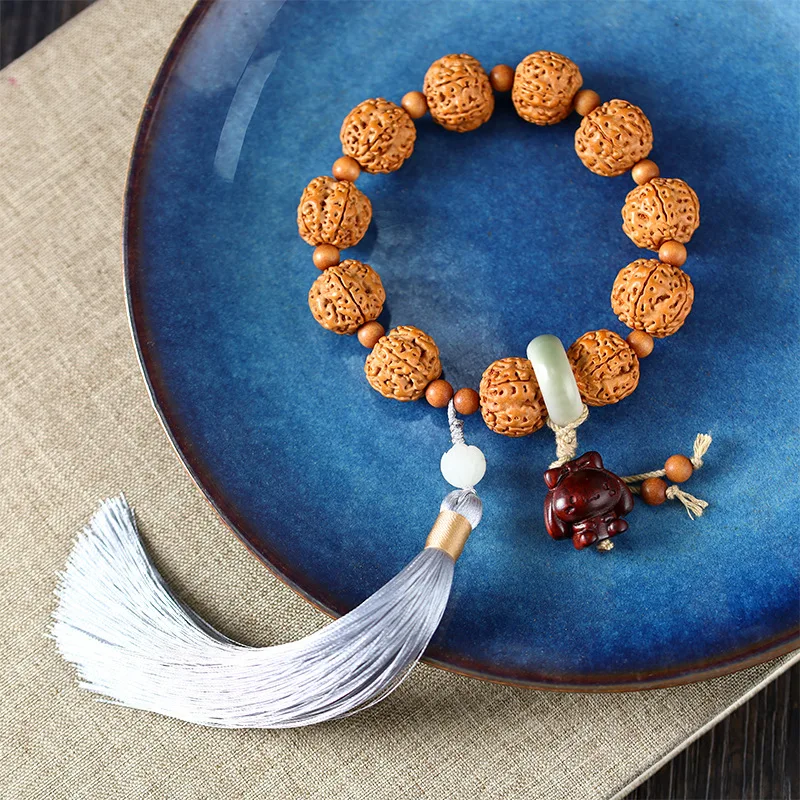 

Браслет из натуральной ваджры, буддийские бусины, беговое кольцо с кисточкой, ручной браслет Бодхи, унисекс, ручная нить