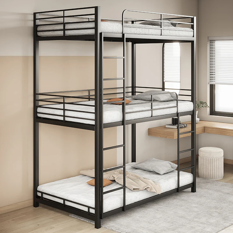 Twin Triple Bunk bed in Black Metal China manufacturer