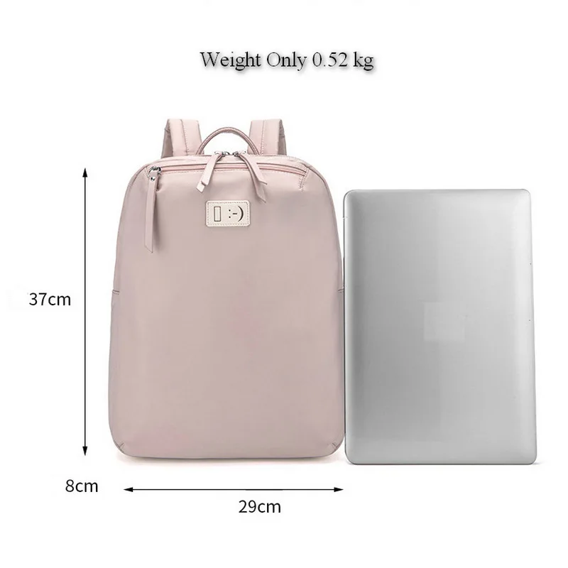 Imagem -05 - Mochila Impermeável para Laptop para Mulheres Bolsa de Viagem de Negócios Mochilas para Notebook ao ar Livre Grande e Fina Mochila Rosa para Computador 14