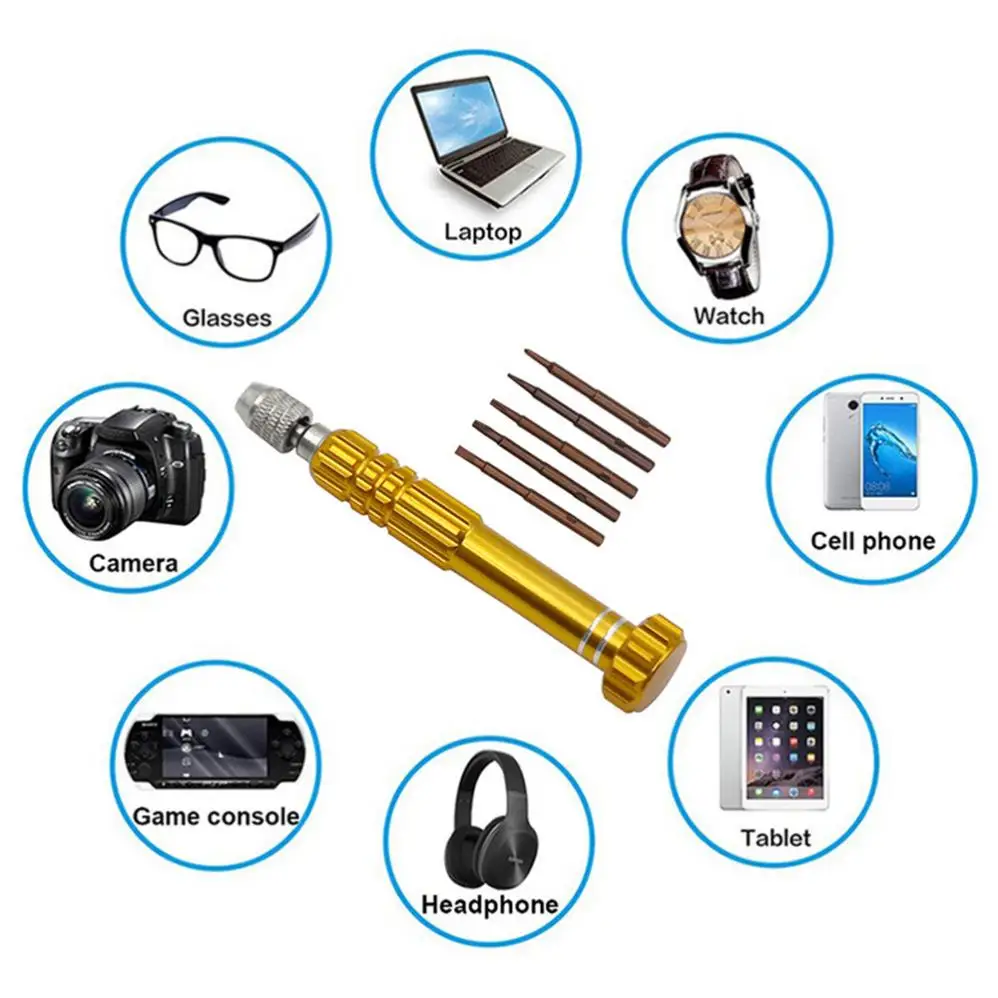 Kit di strumenti per la riparazione di stelle con punta per cacciavite di precisione 6 In 1 per la manutenzione di casa/ufficio/elettronica