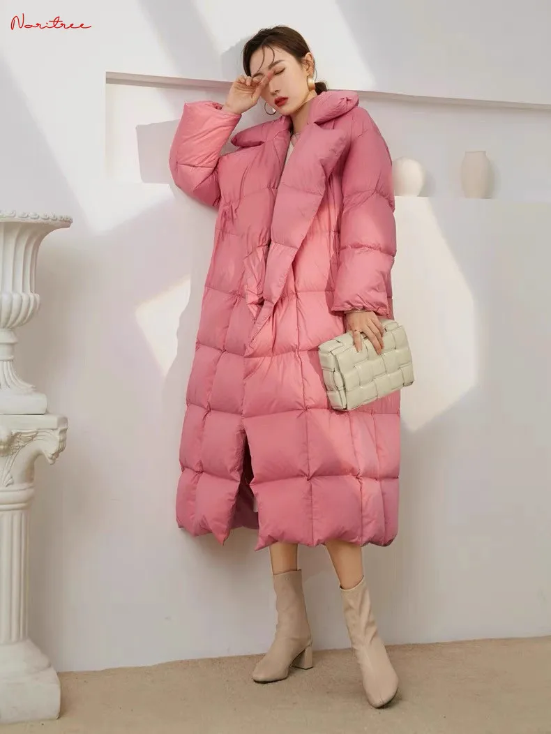 Fit -20℃ Cold Winter Coats Super Thicker 90% White Goose Down пуховая куртка Coats Female Warm Longer Pink Down Parkas wy1839