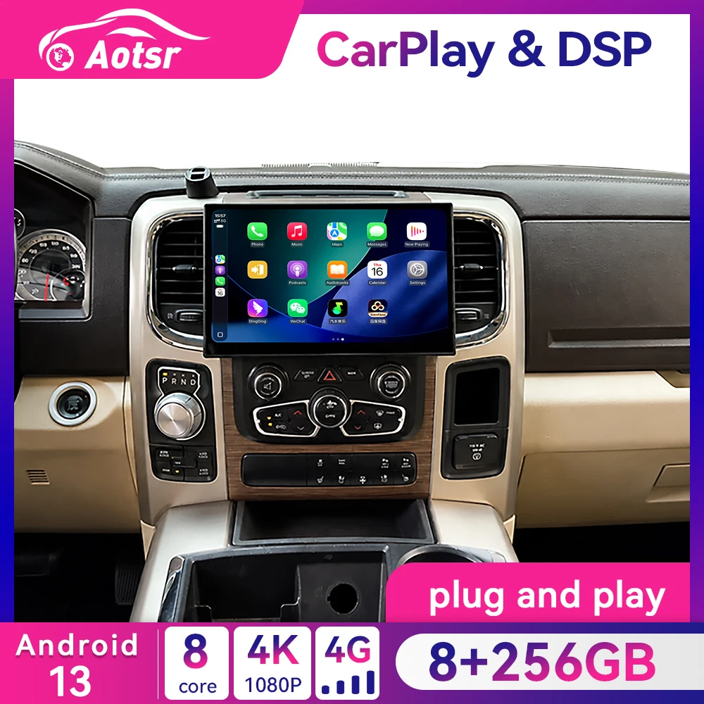 11.6Inch Auto CarPlay Android For Dodge Ram 1500 2500 3500 2013-2018 Car Multimedia Radio Player GPS Navigation Stereo Head Unit