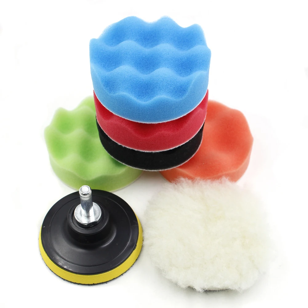 

8Pcs/Set Polishing Pad Sponge Buffing Waxing Pad 3/5/6/7 Inch Polish Buffer Drill Wheel Power Tools Accessories