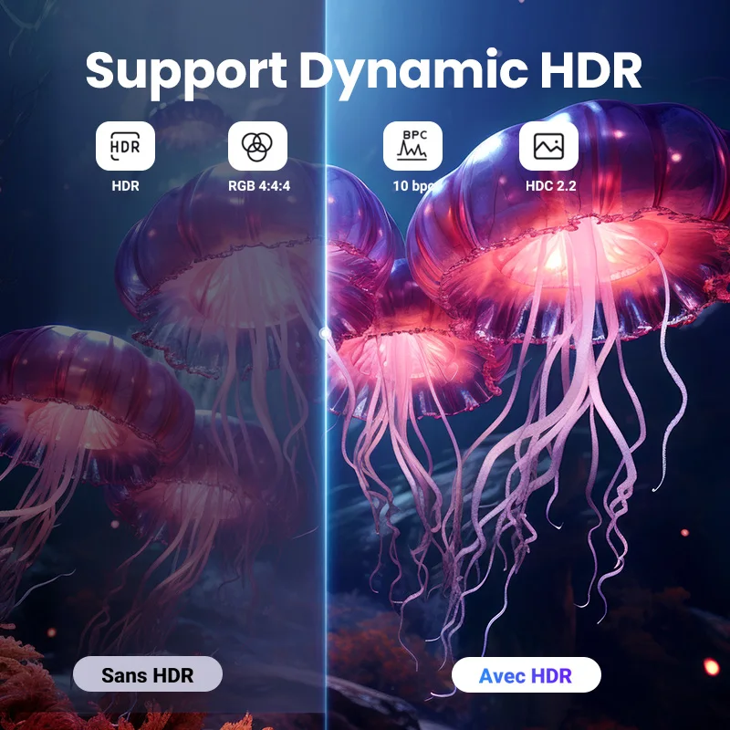 UGREEN DisplayPort Kabel 8K DP 1.4 Adapter 2K165Hz 32,4 Gb/s Kabel do PUBG Gaming Play do komputera PC Monitor Projektor — zdjęcie 5