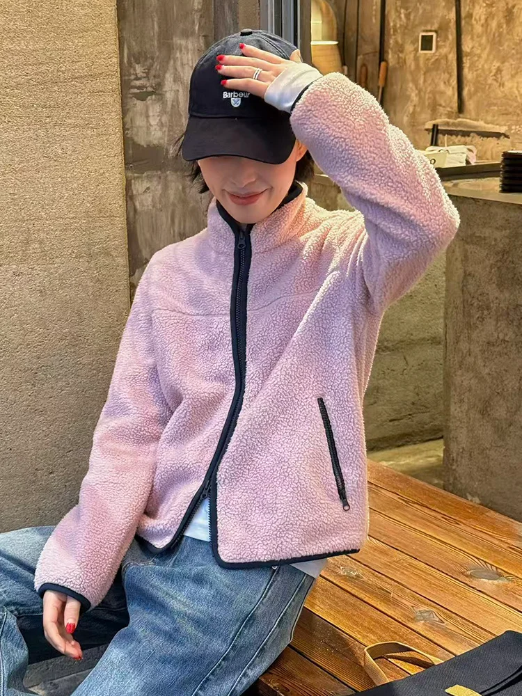 

Женская демисезонная куртка Bebes Home с розовой флисовой подкладкой, на молнии, для улицы, с внутренней пушистой подкладкой из полиэфирного волокна, повседневная, приталенного кроя, размер S