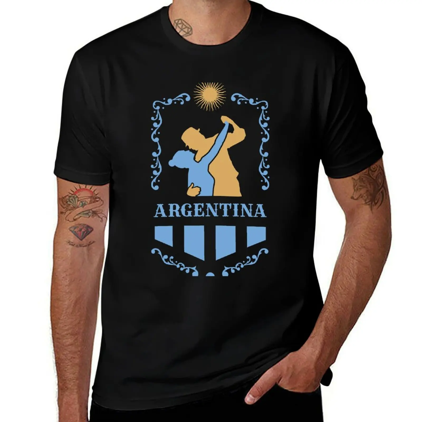 

Tango Dancers Argentina Flag Sun Crest T-Shirt animal prinfor boys Man t-shirt oversizeds men clothings