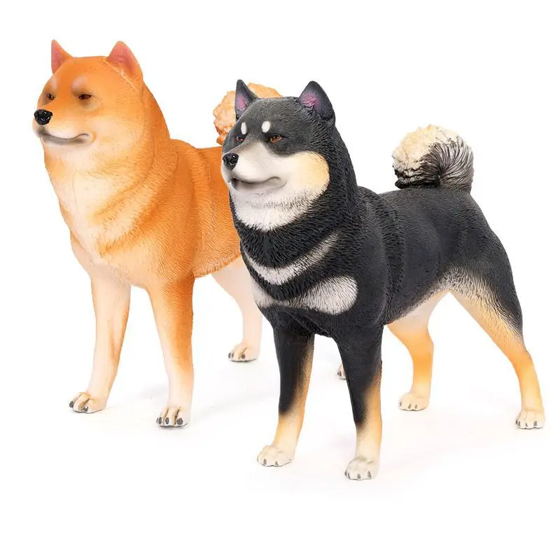 Leges-Grand chien de compagnie Shiba Inu pour enfants, modèle d'animal de compagnie, jouet cognitif, figure solide de simulation, ornement de maison