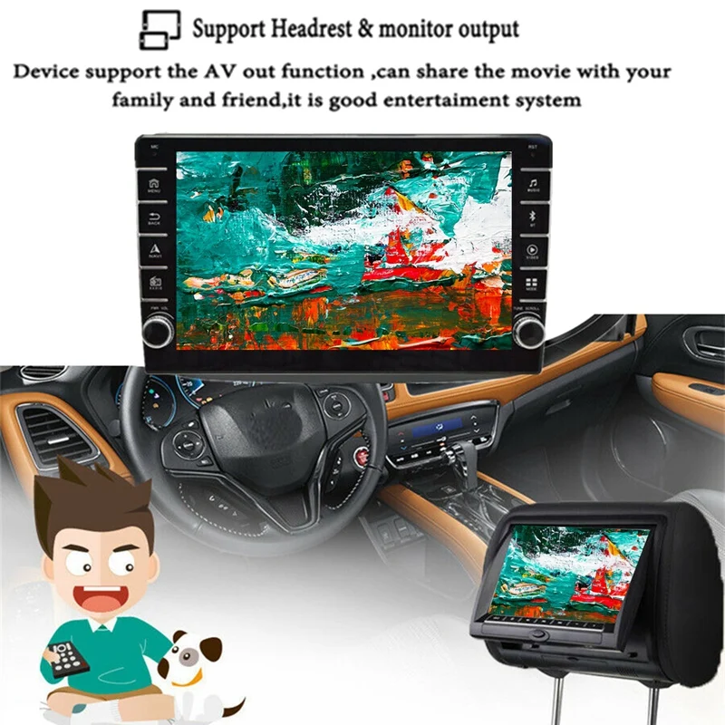 9 Inch 1DIN Android 9.1 Car FM Stereo Radio HD Mp5 Player Touch Screen GPS Navi Wifi Bluetooth Mirror Link Screen