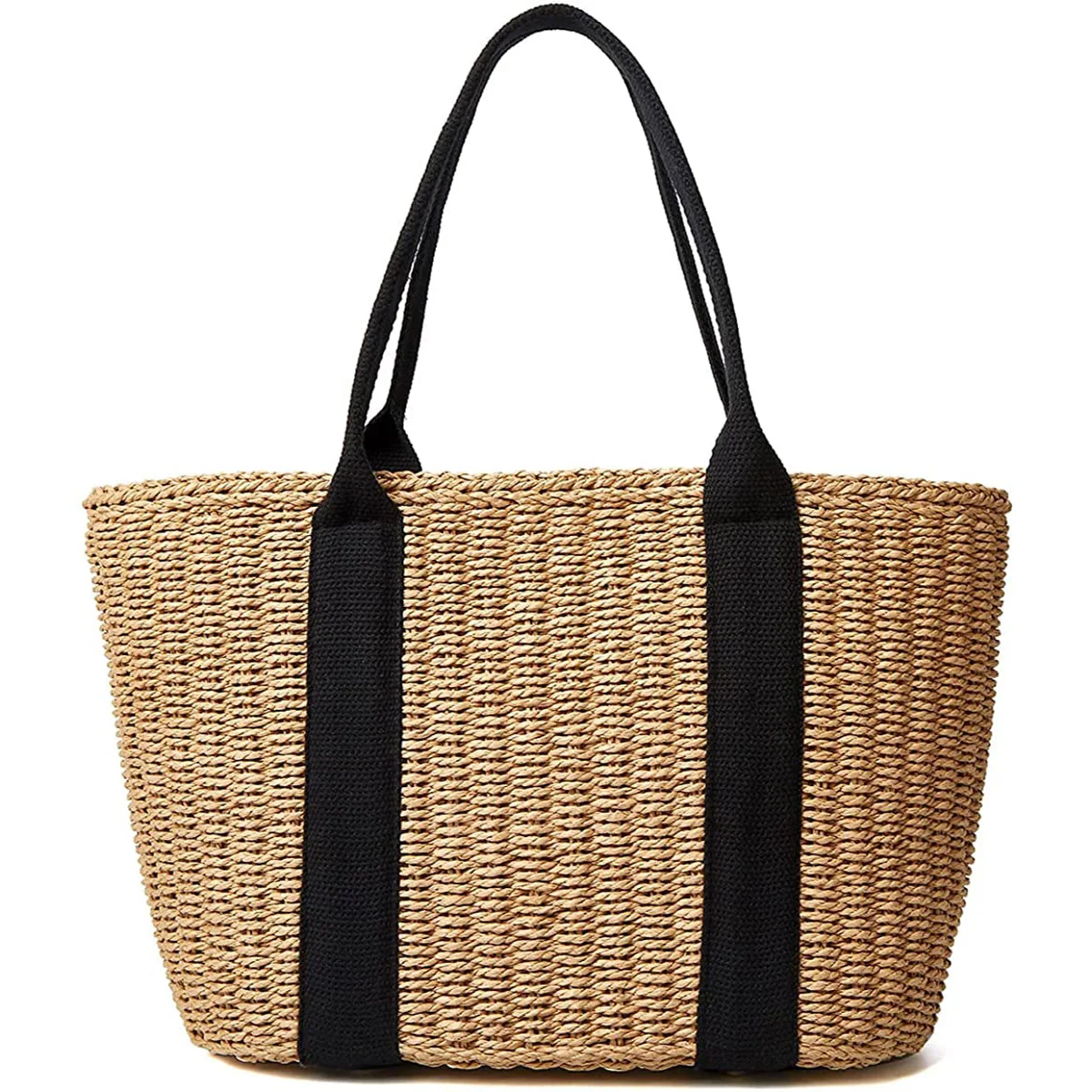 Trendy Straw Women Tote Bag Luxury Designer Rattan Woven Handbags Handmade Travel Shopper Shoulder Bag Casual Beach Bag 2023 New