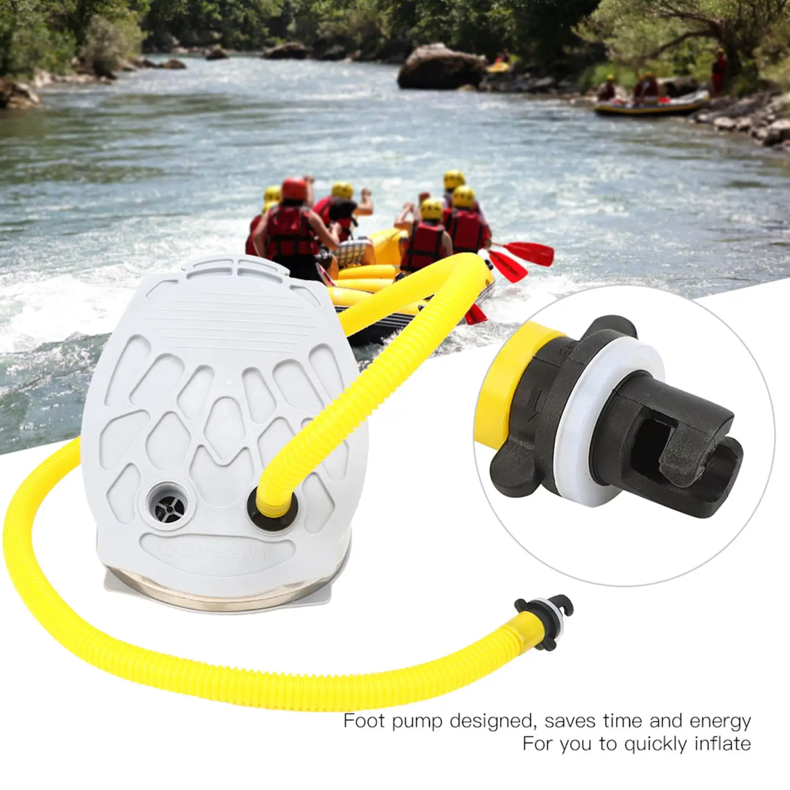 Portable Foot Air Pump for Inflatable Boat Kayak Swim Mattress