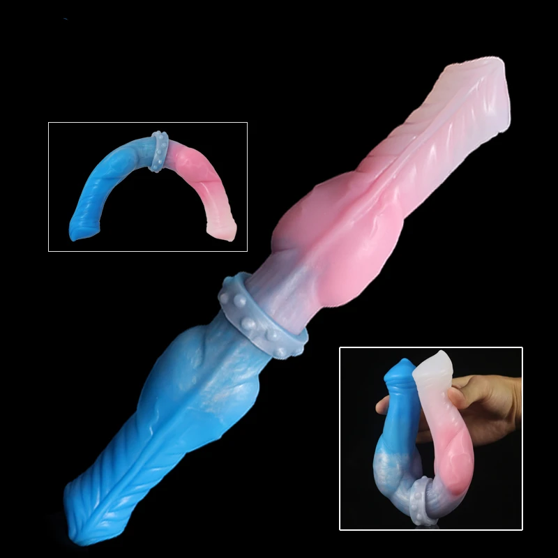 

Pink Double Dildo Animal Horse Dick Wolf Huge Knot Dildo Soft Silicone Anal Butt Plug Lesbian Sex Toy for Couples Anus Anal Toys