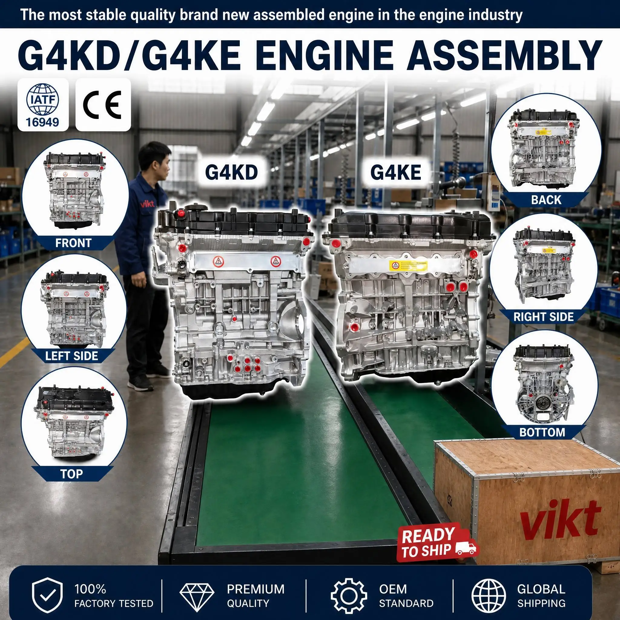 Master Engineered G4kd Engine Assembly 2.0l Power for Sonata Optima High Efficiency Wholesale Price