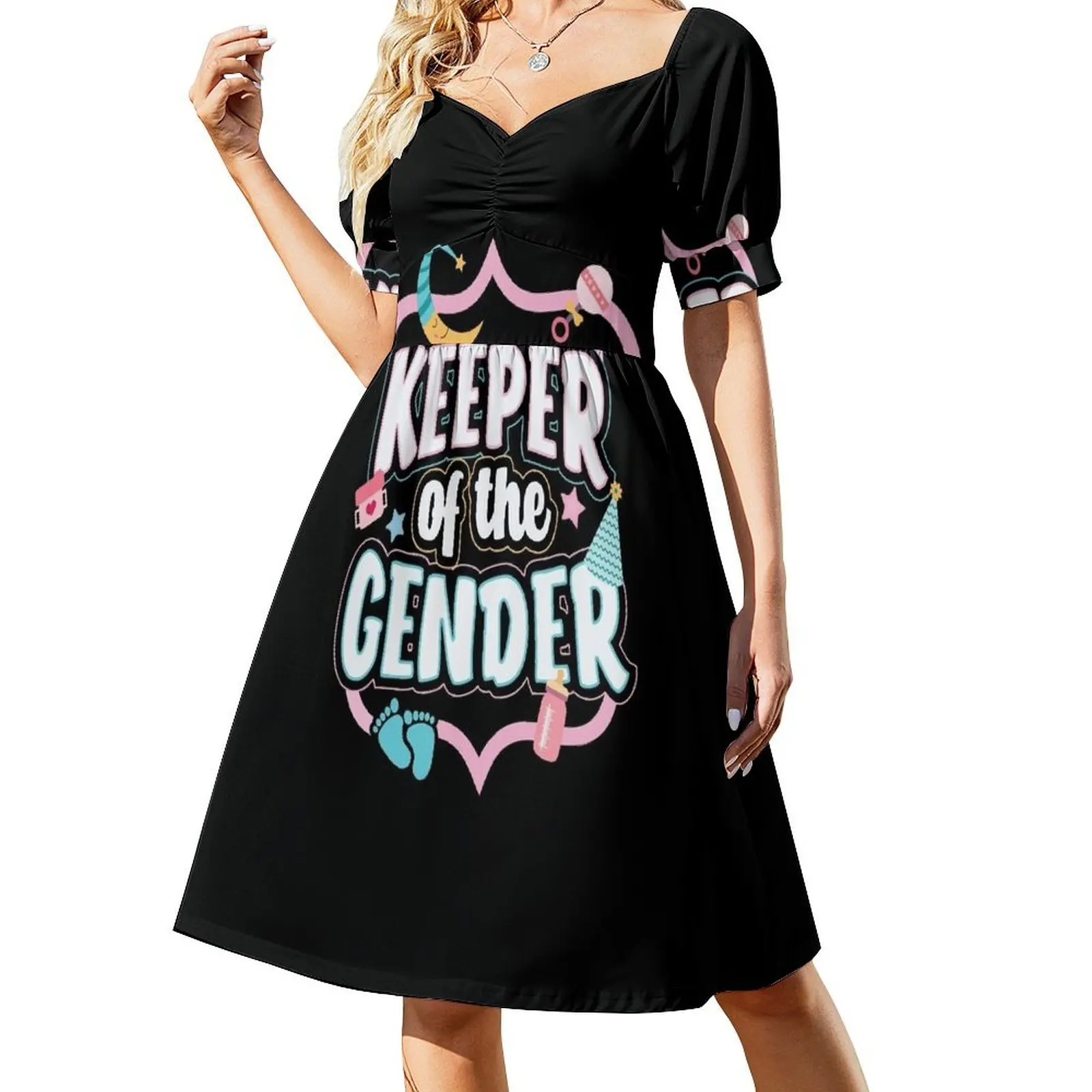 

Gender Reveal Keeper of the Gender Short-Sleeved Dress Womens dresses dresses for womens