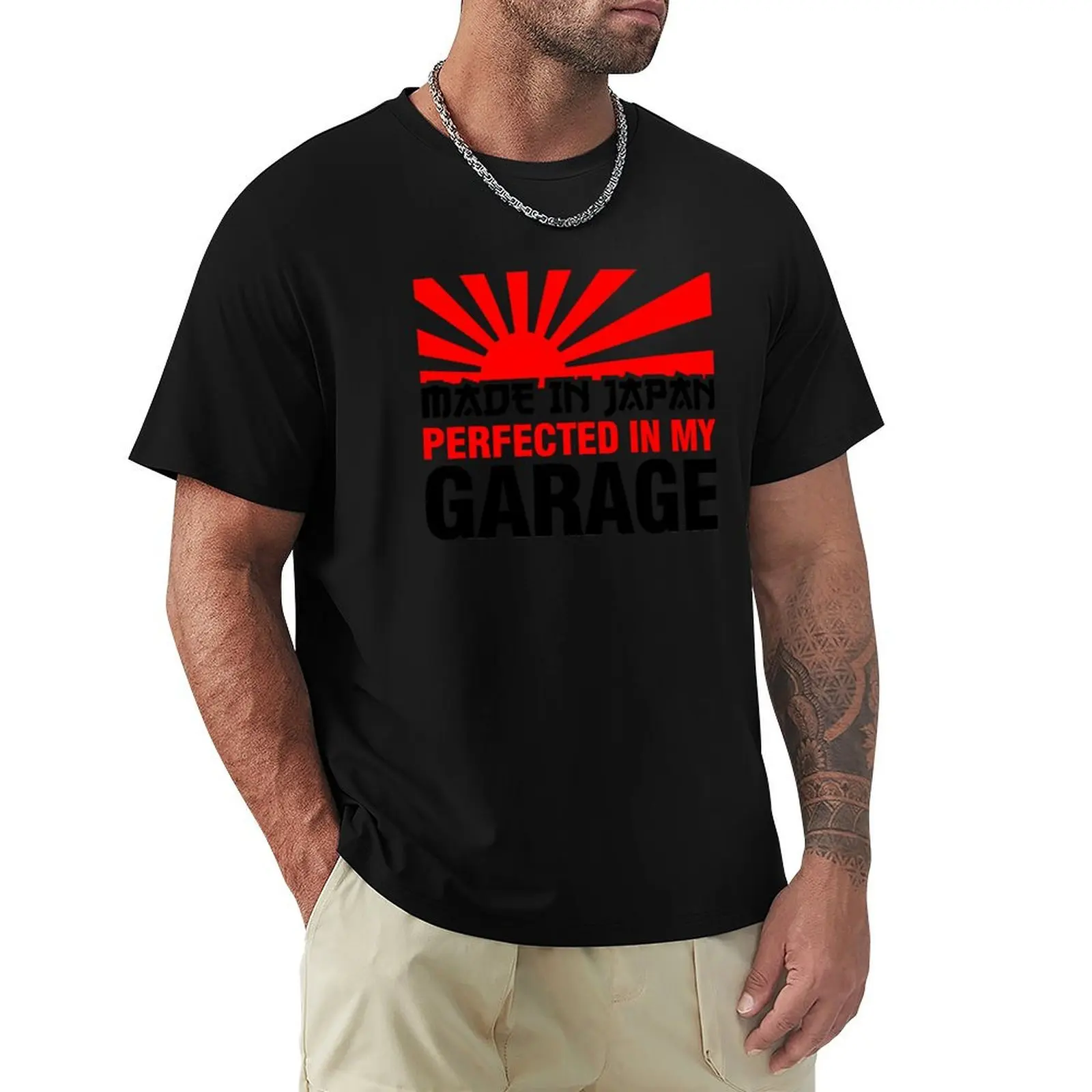 Camiseta Made In Japan PERFECTED IN MY GARAGE (3), talla grande, informal y holgada