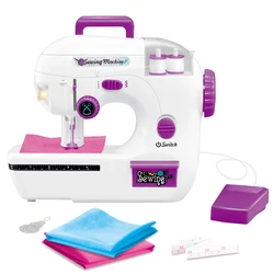 Sewing Machine Toys, Portable Battery Powered Sewing Machine with Measuring Tape and Fabric, Gifts for Kids not Include Battery
