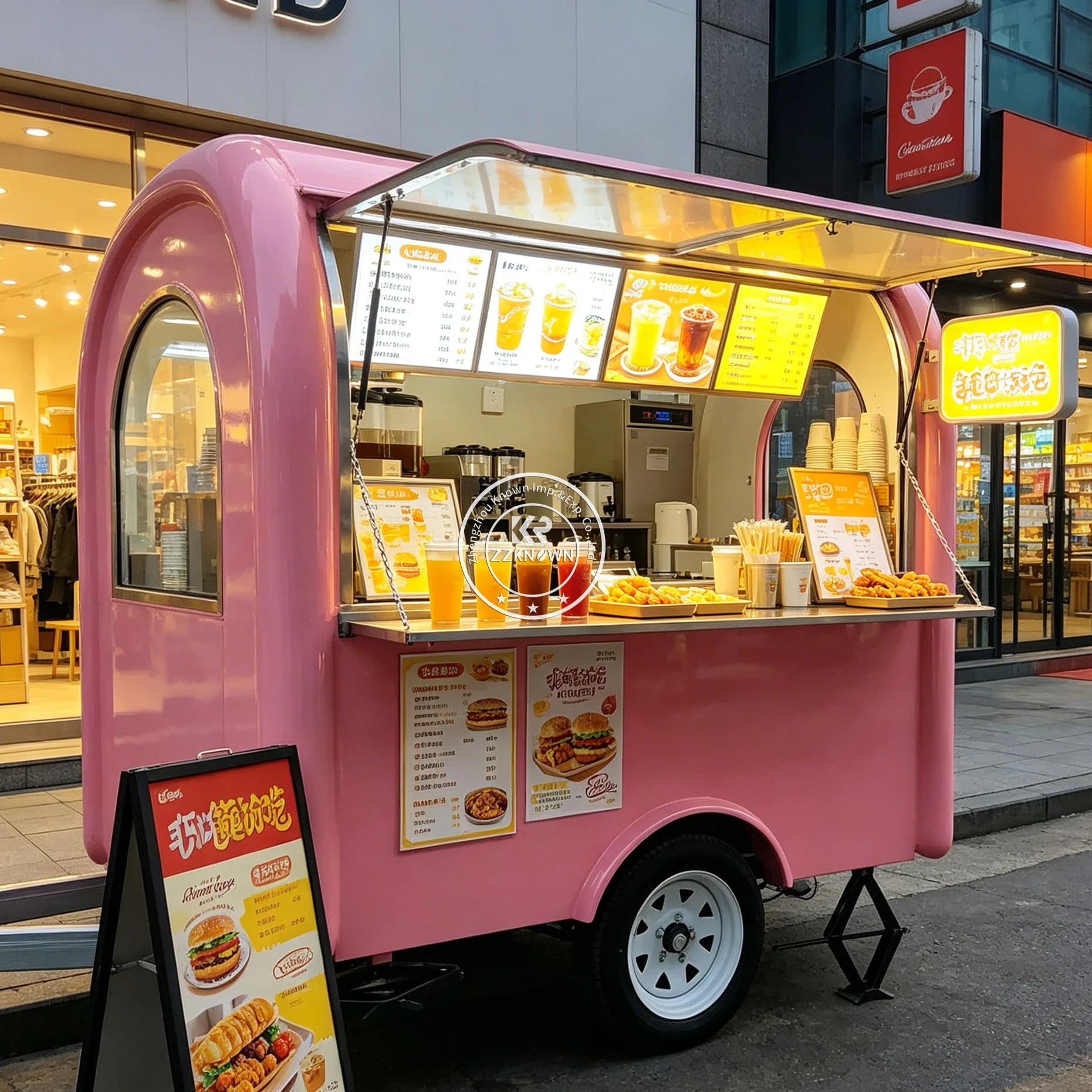 

Concession Food Truck Mobile Kitchen Street Hot Dog Coffee Snack Cart Mobile Concession Food Trailer Fully Equipped