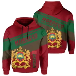 Moroccan Flag 3D Print Hoodie Men Kids Morocco National Emblem Graphic Pullover Sweatshirts Harajuku Sports Streetwear Tops Coat