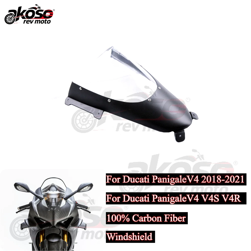 

Pure Carbon Fiber Motorcycle Windshield Fairing Spoiler Windscreen Deflector For Ducati Streetfighter Panigale V4 S R 2018-2022