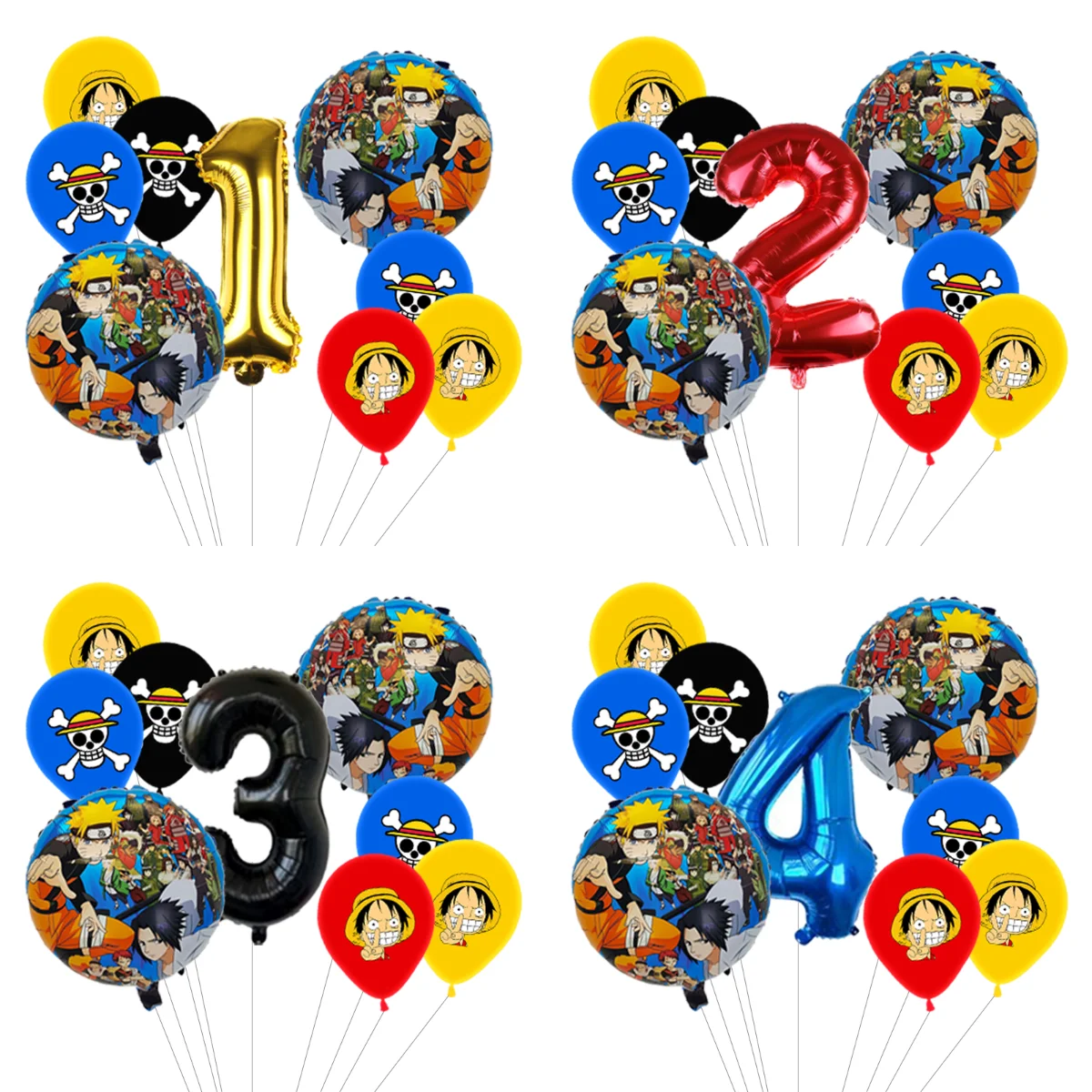 Nuevo paquete de globos con personajes de One Piece para decoración de fiestas infantiles, suministros para cumpleaños de niños