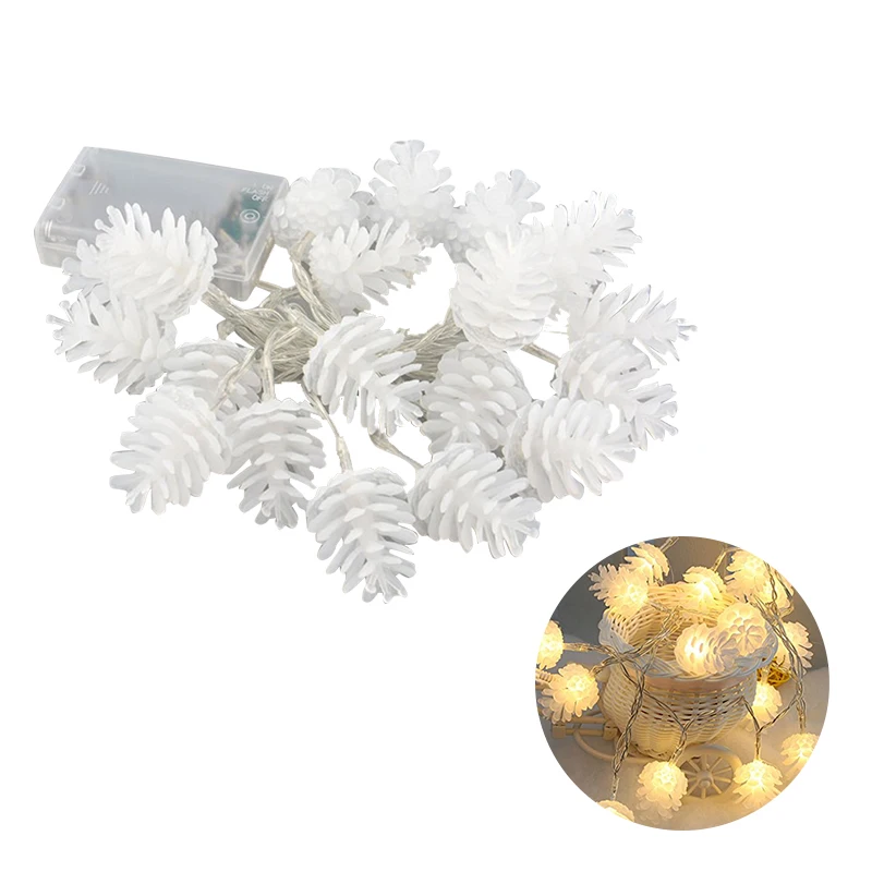 

20 Pinecone Shaped LED Lights Operated Waterproof Decorative String Lights Party Holiday DIY Indoor Outdoor Lighting