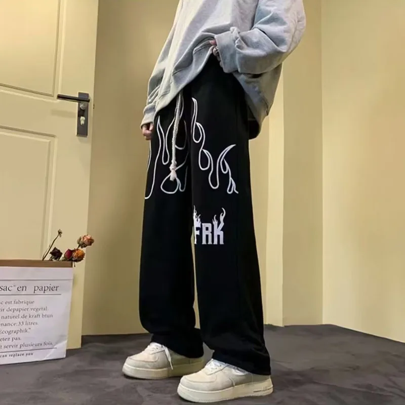 

Мужские спортивные брюки, повседневные Прямые Штаны с широкими штанинами, весна-лето