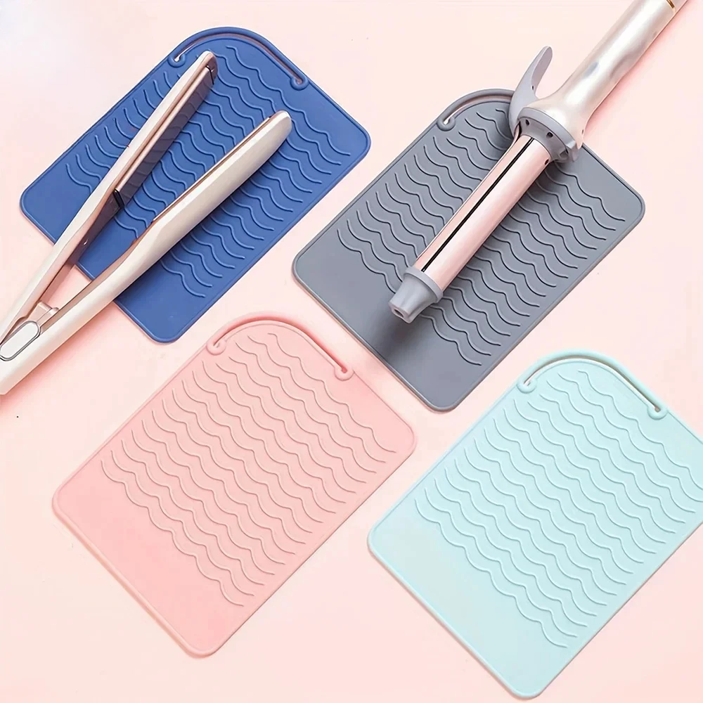 

1pcs Heat Resistant Silicone Mat Pad Non-Slip Mat Silicone Heat Insulation Pad for For Hair Tools Hot Iron Hairdressing Tools