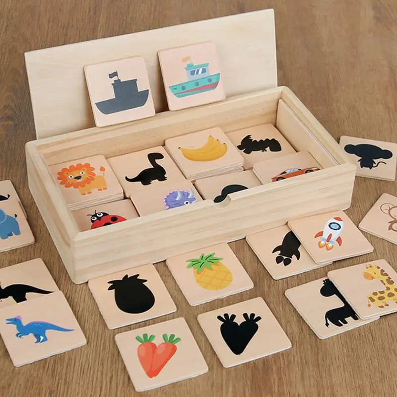 Toddler Shapes Matching Toys Wooden Shadow Matching Puzzle Kids Toy Logical Thinking Trainer Patterns Learning Fruit Recognition