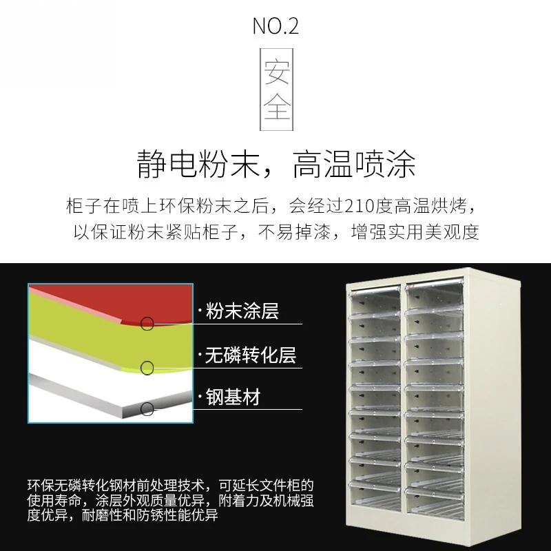 A4 Plastic Drawer File Organizing Cabinet Data Cabinet Iron Short Sample File Efficiency Certificate