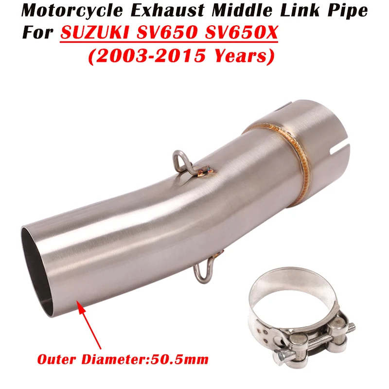 Slip On For SUZUKI SV650 SV650X 2003 - 2011 2012 2013 2014 2015 Motorcycle Exhaust Escape Modified Muffler 51mm Middle Link Pipe