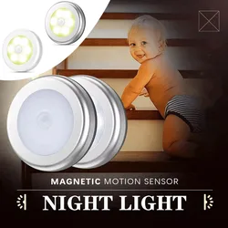 Diodo emissor de luz do sensor de movimento luz noturna sem fio sob a luz do armário lâmpada de armário inteligente parede-montado lâmpada de indução do corpo decoração de casa