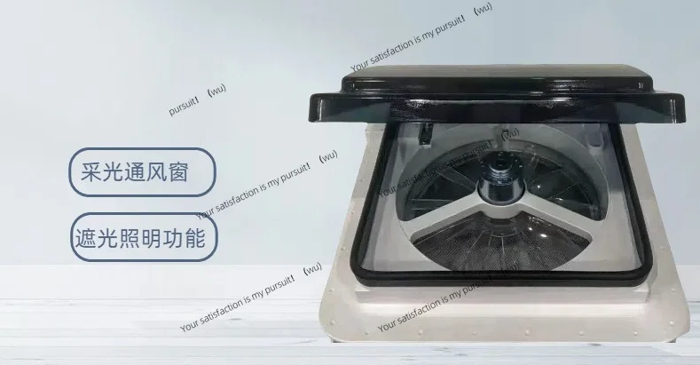 RV special roof window aluminum alloy with LED light two-way ventilation fan vent 280 * 280mm