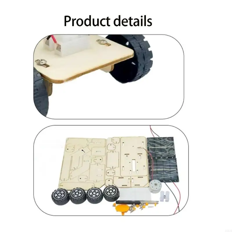 Hölzernes solarbetriebenes Mondauto-Set für Kinder, pädagogisches Spielzeug, praktische Physik-Lernwerkzeug für Schüler – Detail 2