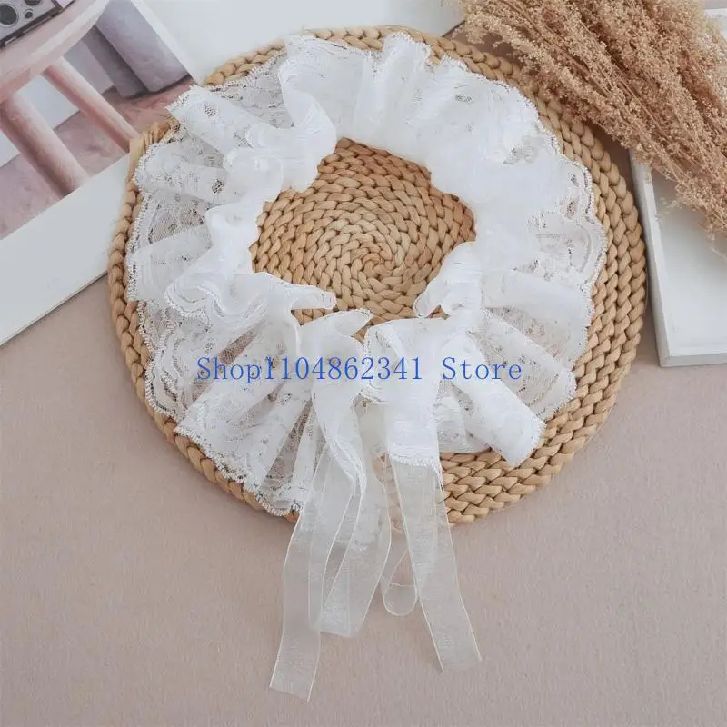 5asd Zartes abnehmbares viktorianisches Spitzenkragen-Set mit passenden Ärmeln, Kostümzubehör für Braut- oder