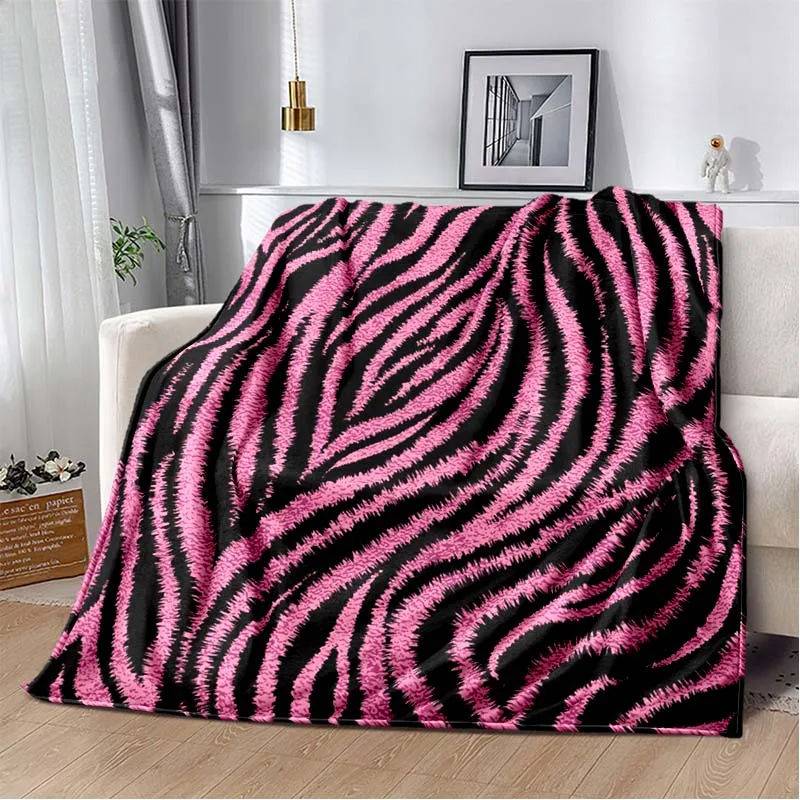 

3D Colorful Zebra Pattern Soft Plush Art Fashion Blanket Flannel Winter Warm Blanket Living Room Bedroom Bed Sofa Picnic Blanket