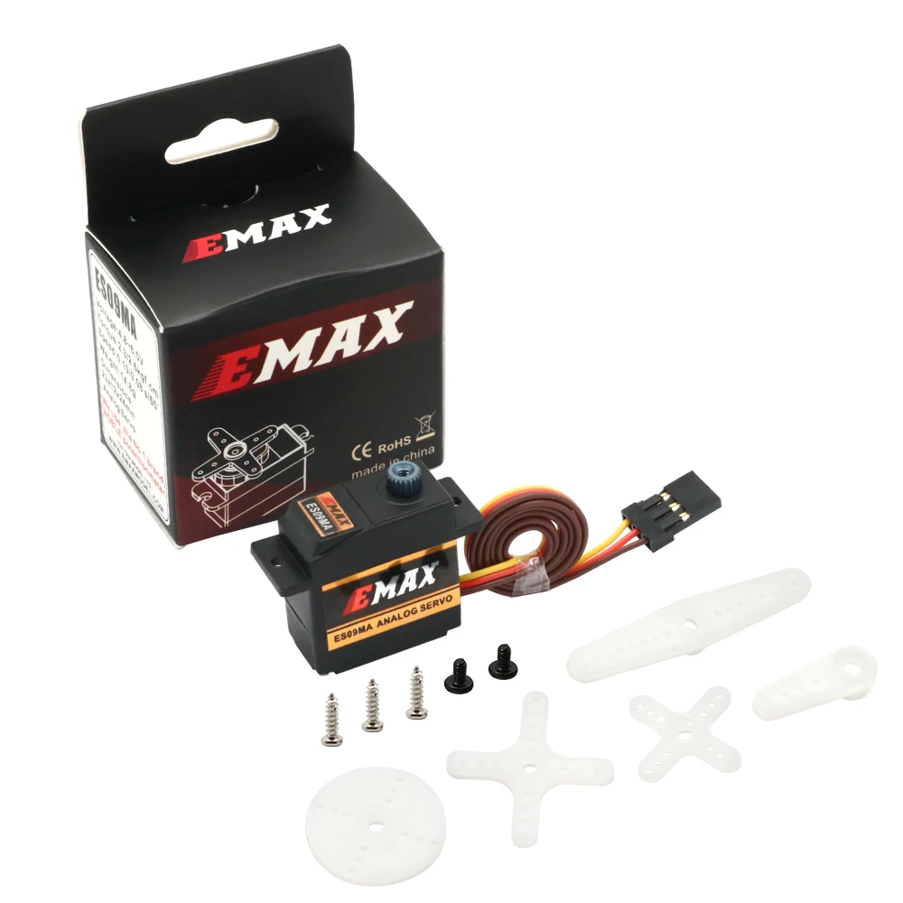 4/8EMAX ES09MA 2.2kg Metal Gear Analog Servo 4.8-6V for T-Rex 450 RC Helicopter Tail / Micro Airplane (Futaba JR Plug)