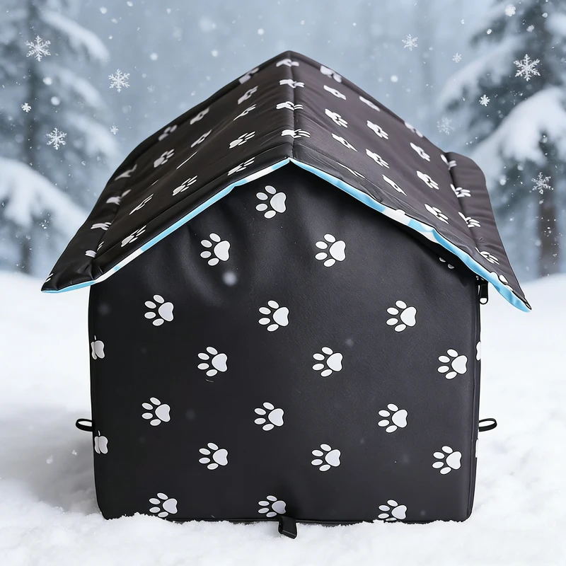 Cat House for Outdoor Winterproof Waterproof and Warm Foldable Pet Shelter for Cats with Removable Cushion for Stray Pets - view 2