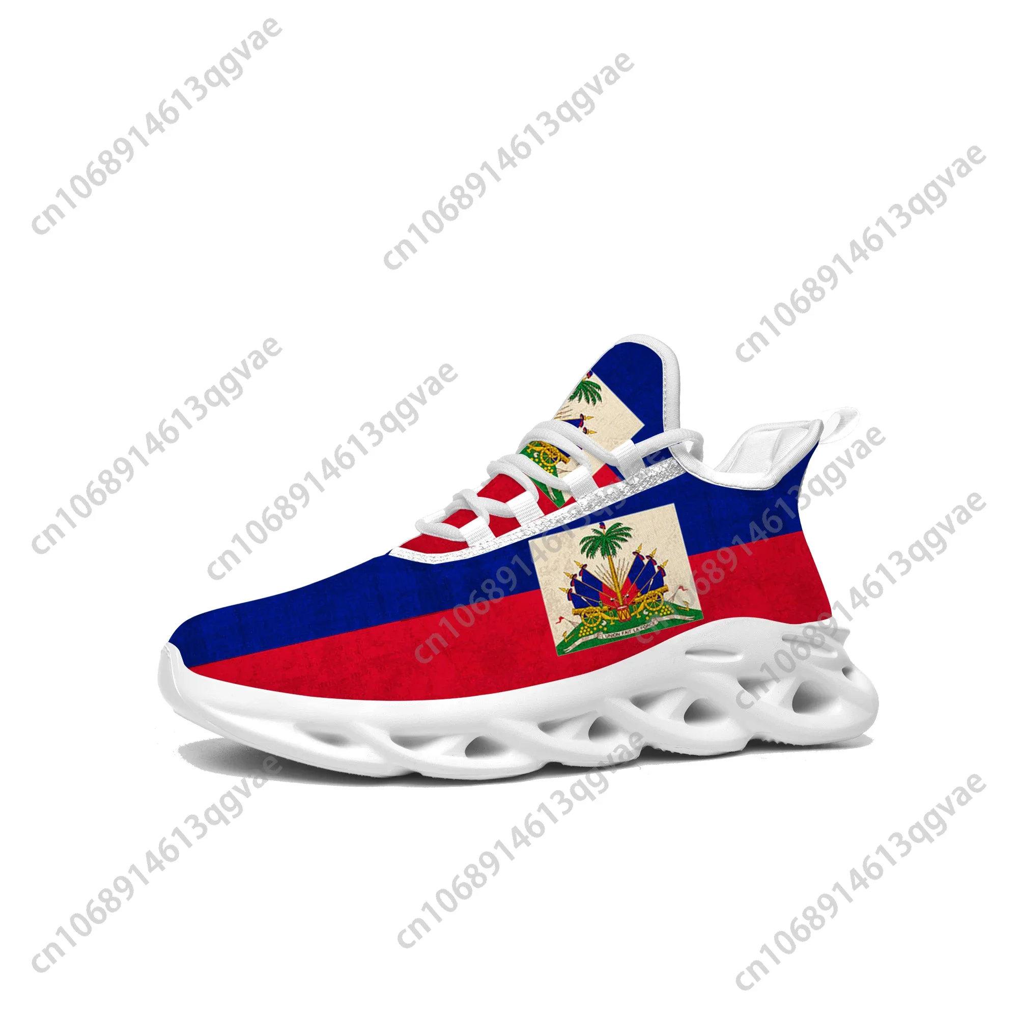 Haitian Flag Flats Sneakers Mens Womens Haiti Pop Sports Running Sneaker Lace Up Mesh Footwear Tailor-made Shoe