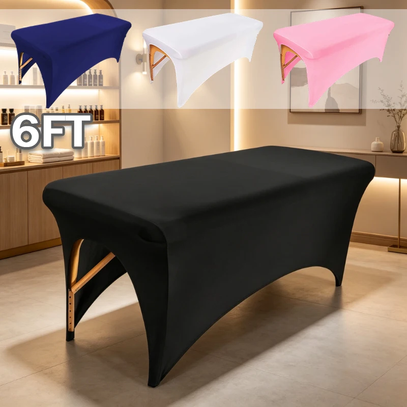High Elastic Beauty Salon Table Cover Breathable Stretchy Fitted Massage Bed Sheet Machine Washable Solid Color Spa Table Cover