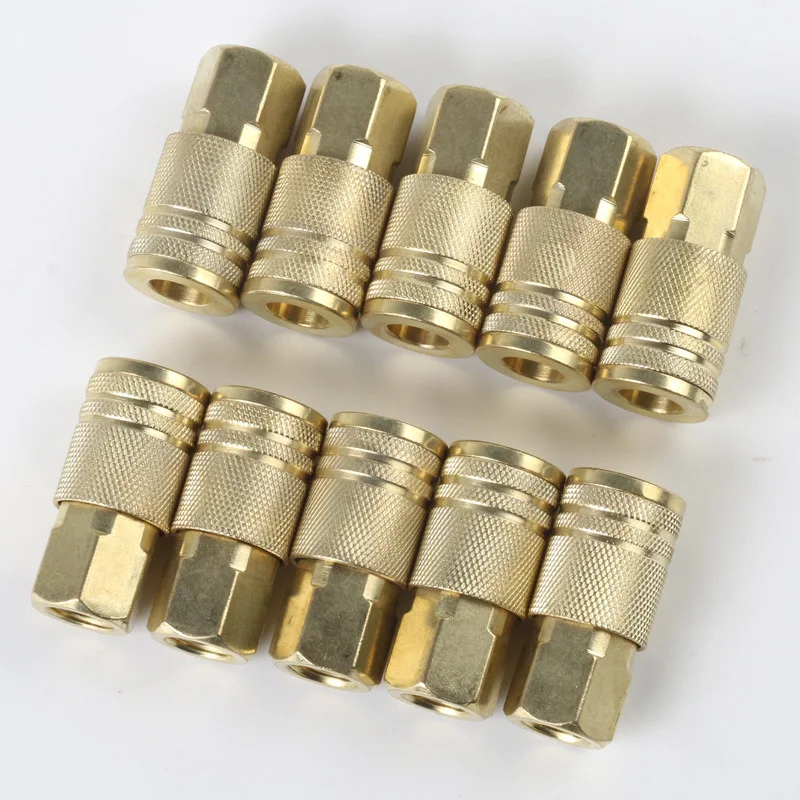 

1/4NPT copper quick connector 10 sets of air compressor hose outer teeth male plug European style