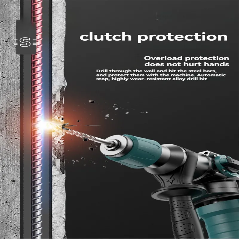 3 in 1 Brushless Impact Hammer 21V Cordless Hammer Drill FUNCTION Multifunctional Steel Concrete Wood