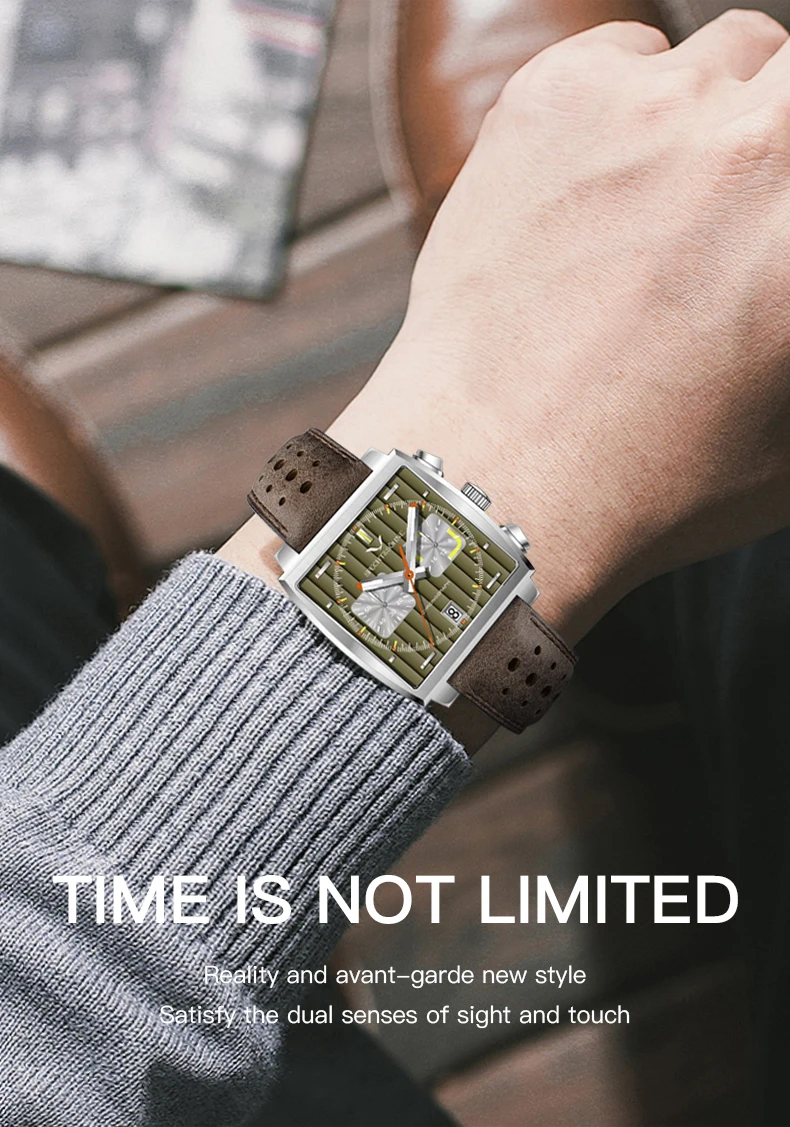 Specht & Sohne New Classic Men's Quartz Watch Blue Color Stainless Steel Japan VK63 Movt Genuine Leather Montre Homme 39MM