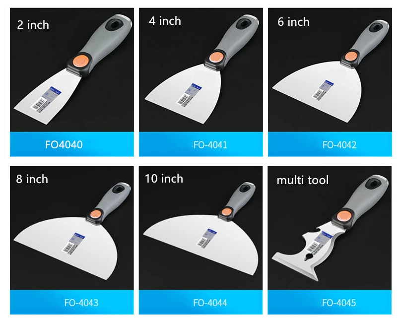 Stainless Steel Drywall Plastering Scraper Tool Putty Knife Trowel Wall Cleaning Shovel Construction Tools 2/4/6/8/10 inch