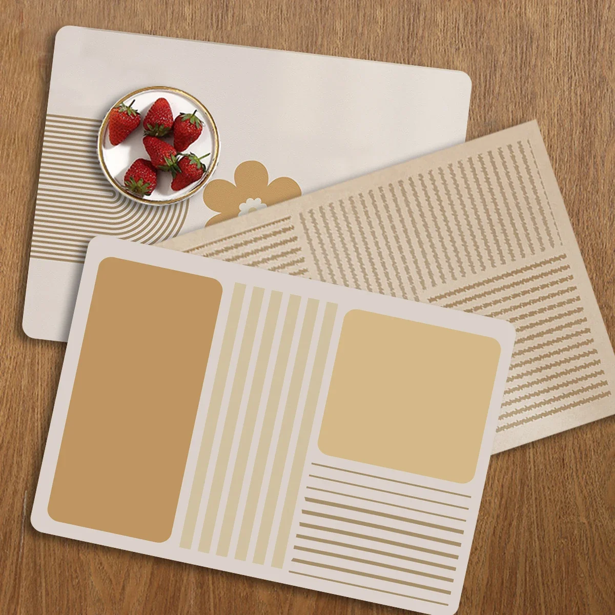 

2/4/6Pcs Modern Elegant Placemat Rectangle Dining Table Mat PU Material Anti-slip Placemats Cafe Pad for Dining Tableware Mat