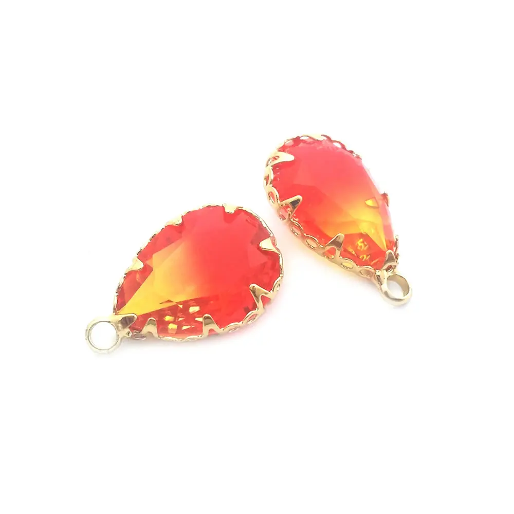 18K Gold Color Colorful Rainbow Drop Shape Charms Pendants High Quality Necklace Earrings Accessories Rosediy official-website