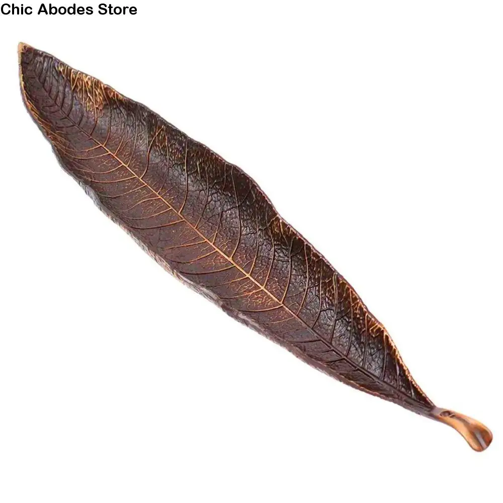 

Creative Handmade Leaf Incense Tray Antique Leaf Design Incense Holder Zinc Alloy Vertical Incense Rack Office