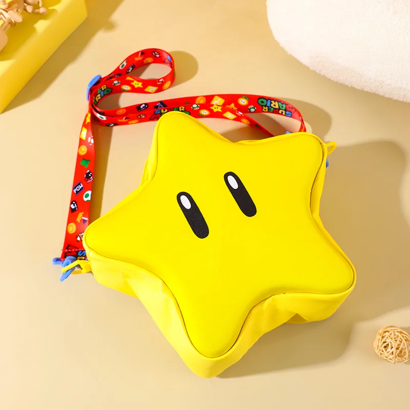 Hot Super Mario Yellow Big Eye Star Backpack Girl Fashion Bag Student Crossbody Bag Anime Peripheral Backpack Kid Christmas Gift