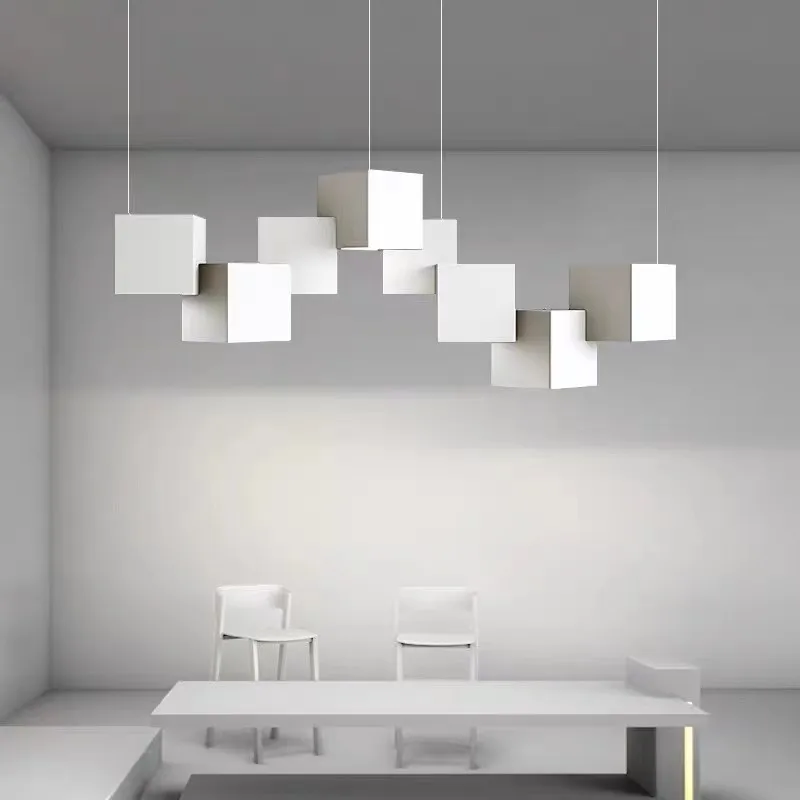 Imagem -02 - Nordic Cube Chandelier para Sala de Estar Simples Creative Box Lights Post Modern Foscarini Light Decoração de Quarto e Bar Iluminação