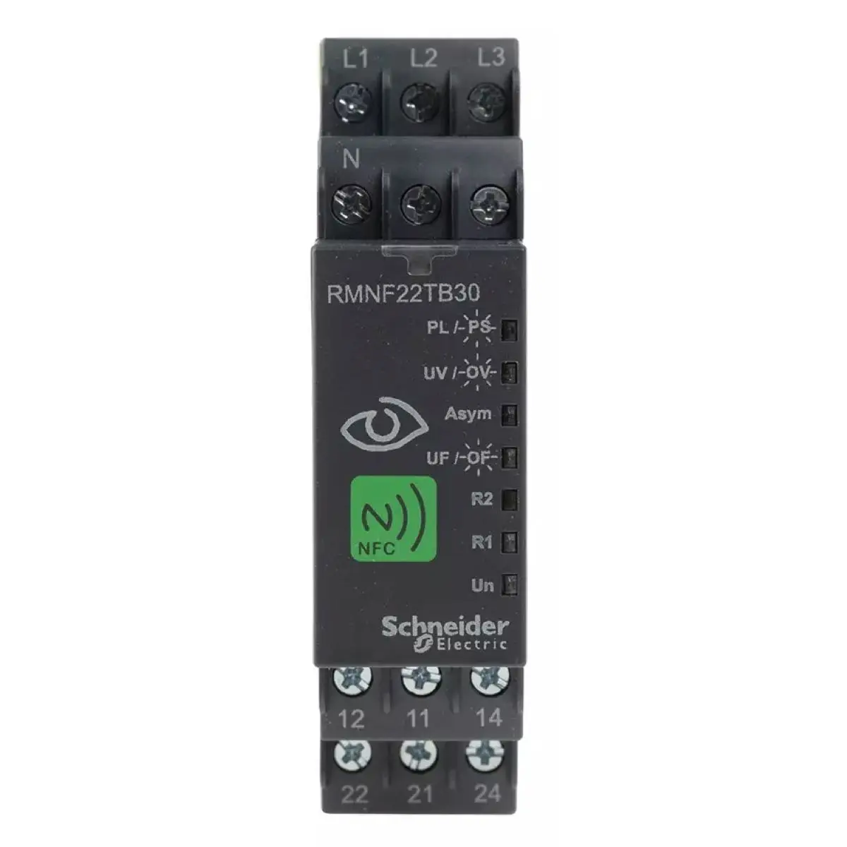 

RMNF22TB30 3-phase control relay, Harmony Control Relays, 8A, 2CO, overfrequency and underfrequency, 208...480V AC